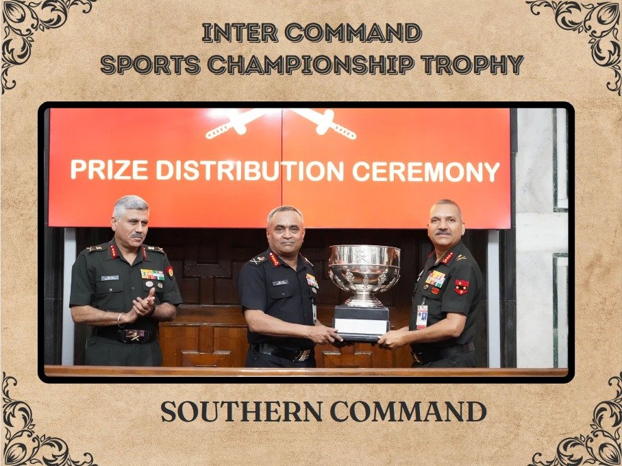 General Manoj Pande #COAS presented the ‘COAS Inter Command Sports Championship Trophy’ to #SouthernCommand. The Championship aims to propel the spirit of #Sportsmanship and #Camaraderie among troops deployed under respective Commands. #IndianArmy