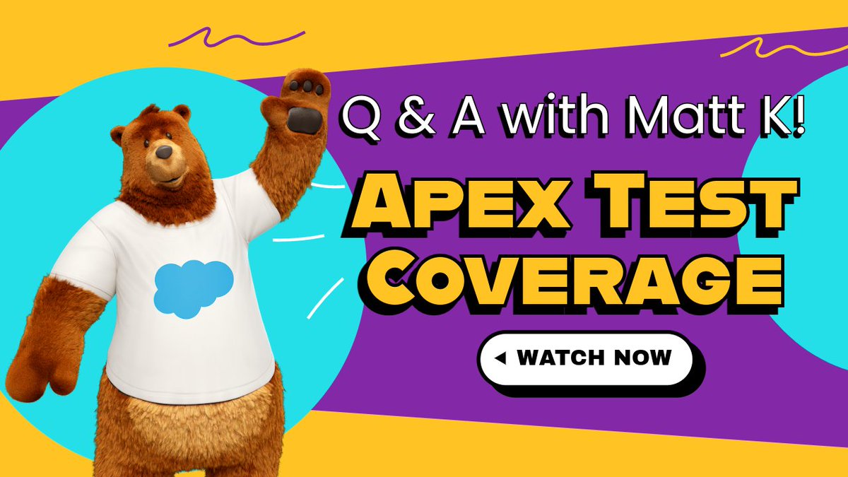 Can Matt provide some test coverage for the latest Trailblazer Community question submitted? Let's find out.

mk-partners.odoo.com/r/7db

#TrailblazerCommunity #SalesforceChallengeAccepted #QNAwithMattK