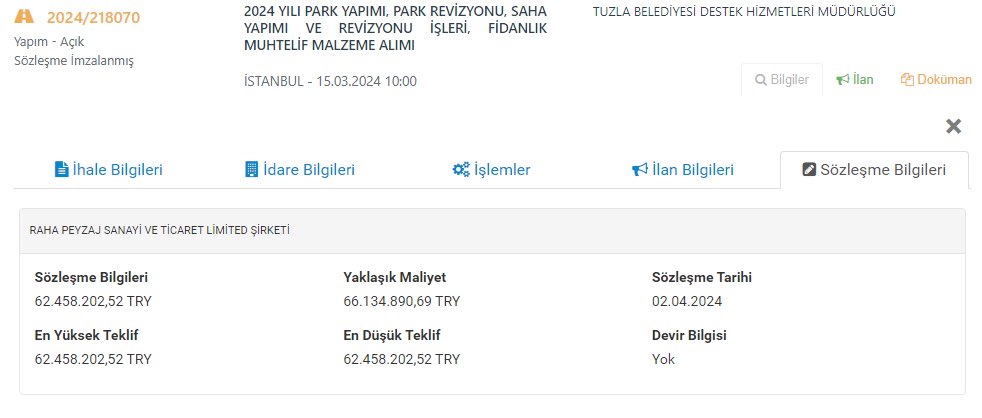 Doymuyorlar!!! AKP'den CHP'ye geçen Tuzla Belediyesi'nde görev değişimi olmadan önce 2 Nisan'da 62,5 milyon TL'lik ihale imzalandı. #cokusdonemi