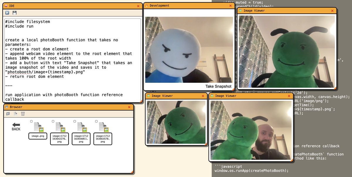 This is all it takes to code an photo booth app in TempLLMOS :)