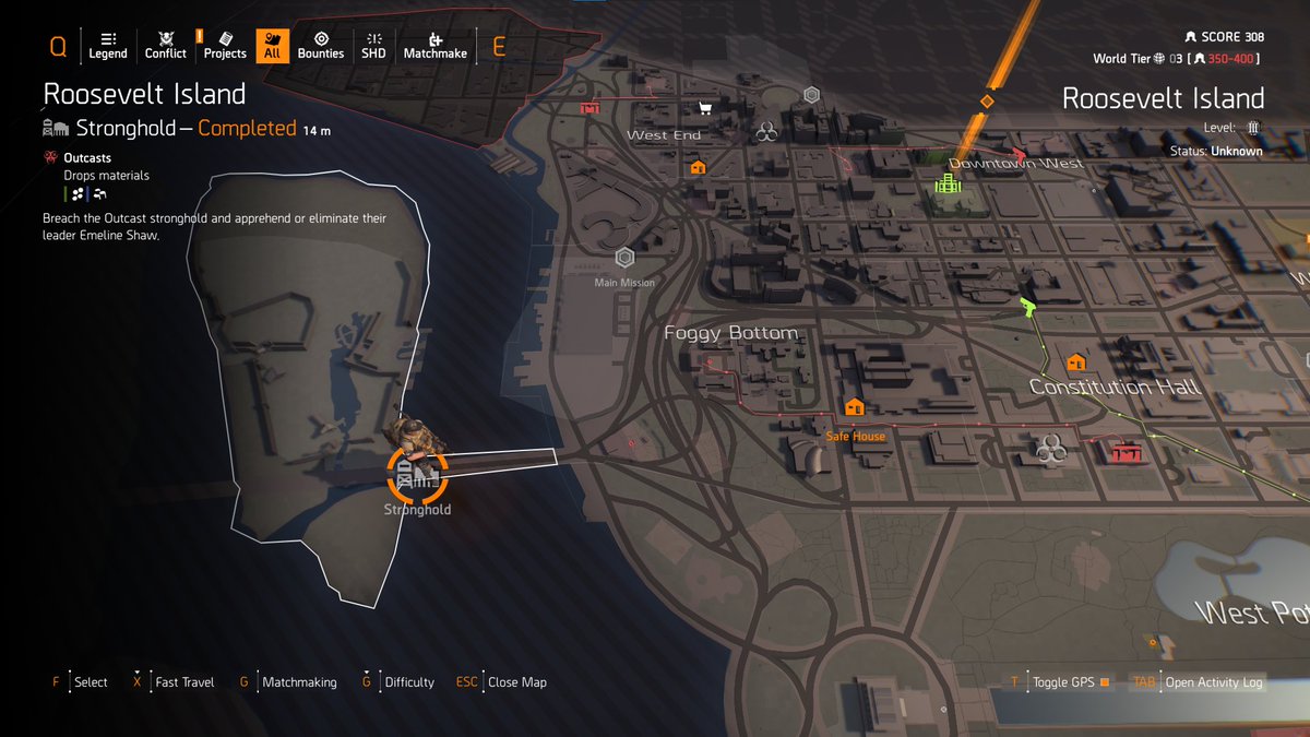 Hardcore agent progress. Two strongholds down - District Union Arena and Roosevelt Island - just Capitol Hill to go, and then the dreaded Tidal Basin. Finding a love for the TAC-50 I did not know I had. OHK headshots on named enemies? Very nice. #TheDivision2