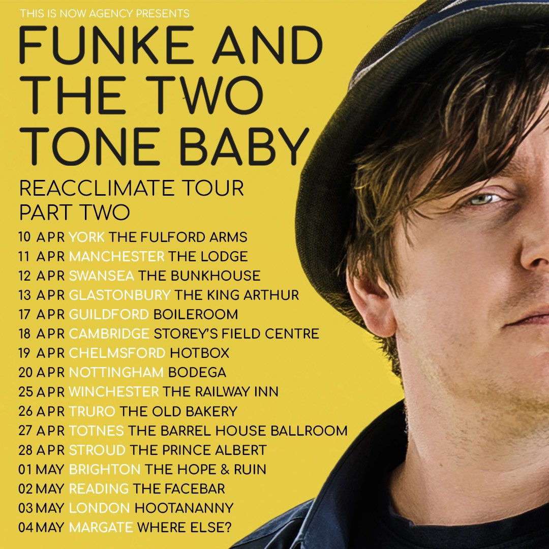 1 Week until the start of the Tour!!! 

🎟️ Just had my BIGGEST sales increase since it went on sale.
🎵 Had my first full day of rehearsals for the show. 
🔥 The set list is complete and the arrangements are HUUUGE.

Final week to grab some entry tokens.
-
funkeandthetwotonebaby.co.uk/shows