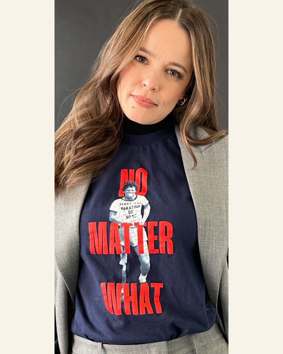 Rachel McAdams for Terry Fox. #NoMatterWhat ❤️ Get your limited-edition #TerryFoxRun shirt today at terryfox.org All proceeds support cancer research in Canada.