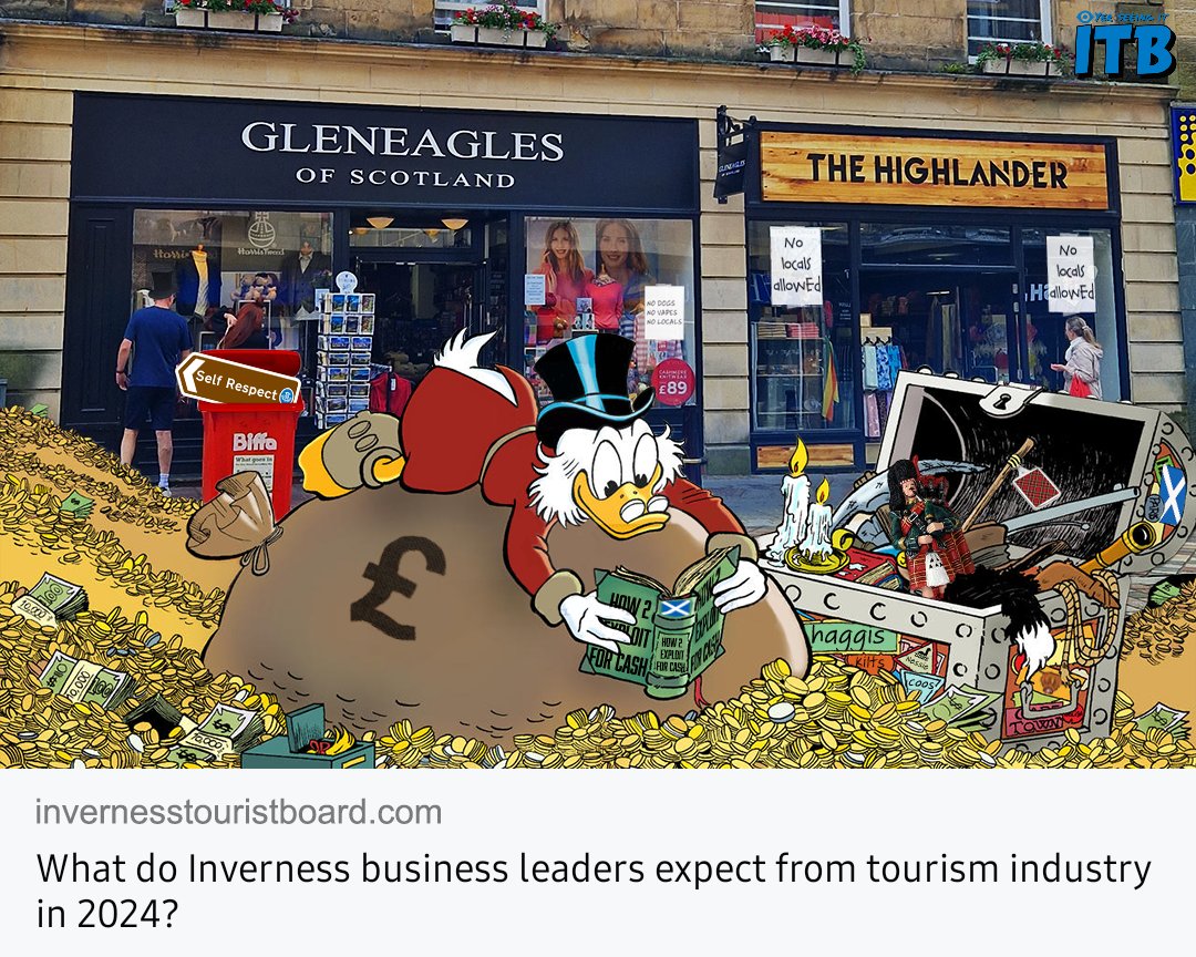 Tourism is a huge industry in Inverness - so how can we further sell ourselves out in 2024? 🏴󠁧󠁢󠁳󠁣󠁴󠁿💰💰💰 #Inverness #visitscotland #scroogemcduck