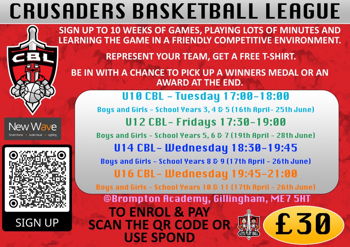 🏀 If you are going to miss playing games after the season is finished then get signed up to our Crusaders Basketball League between April and June. 🔗club.spond.com/landing/course…