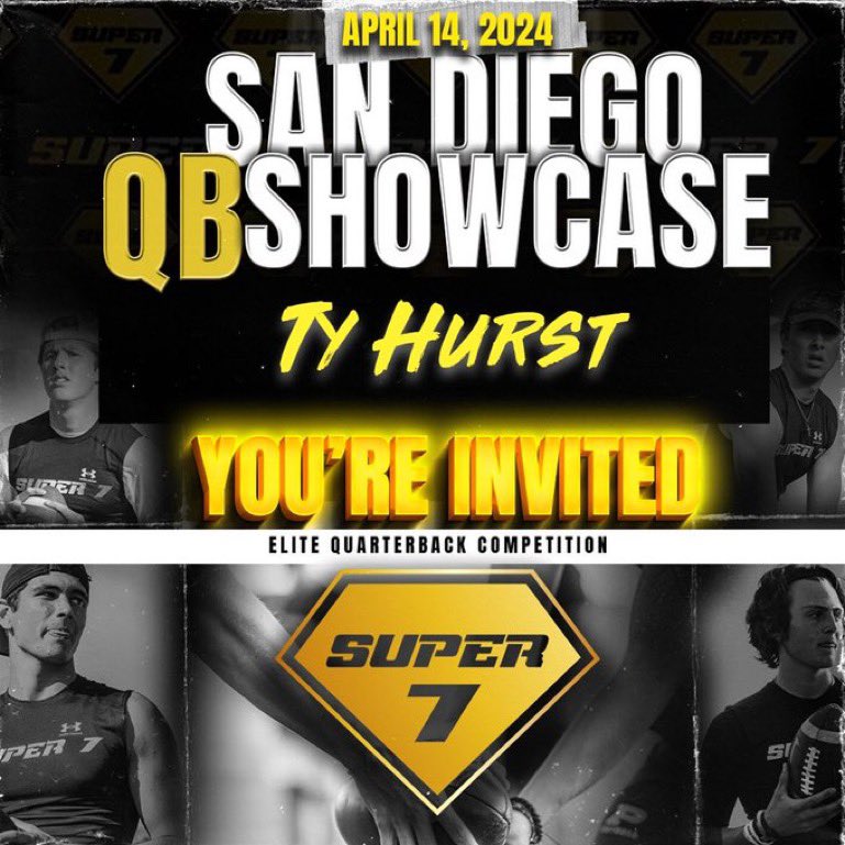 Blessed to say I’ve been invited to @Super7SD. Ready to compete. @PowayTitans @BrandonFHarris1 @CoachDougBrady