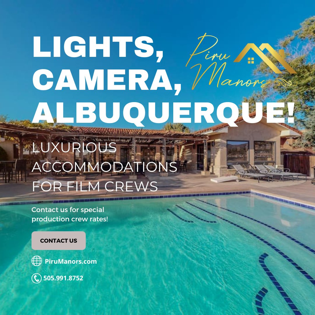 🎬 Make Albuquerque your home base for your next film production with Piru Manors! #FilmProduction #AlbuquerqueLiving #LuxuryRentals

ow.ly/Ckp750QRuRm