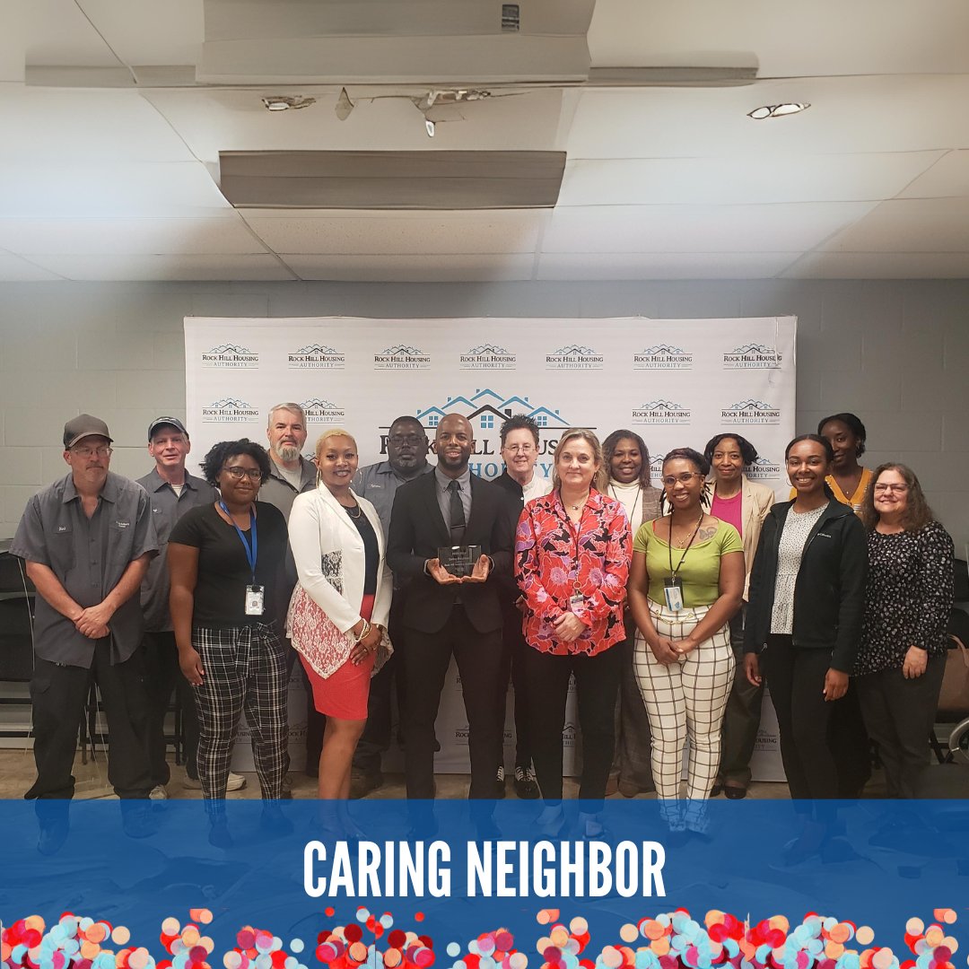 🎉 Rock Hill Housing Authority is this year's Caring Neighbor! They truly embody what it means to be a good neighbor and make a positive impact on those around them. The RHHA team strives to make the community a better place every day. Thank you!

#UWYCCelebrationWeek #liveunited