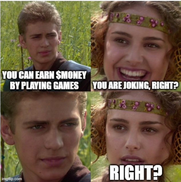 There are still people who don't believe that you can earn money while playing games... 🤔

Luckily, <a href="/crypt_earn/">Cryptearn</a> is here to show you how.

#Memes <a href="/Ronin_Network/">Ronin</a> #AxieOrigin
