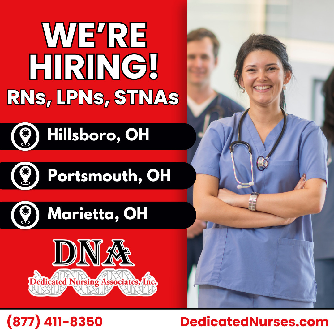 Are you an RN, LPN, or STNA in Ohio? We have open positions waiting for you!
Call now or visit the link in our bio to learn more 👩‍⚕️

#Nurse #RN #LPN #STNA #Ohio #OH #OhioNurse #NursesAssistant #NursingAssistant #RegisteredNurse #PortsmouthOH #HillsboroOH #MariettaOH