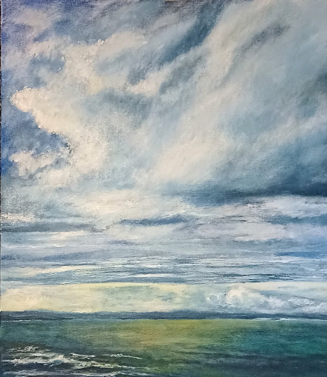 Clouds st Andrews acrylic on board available