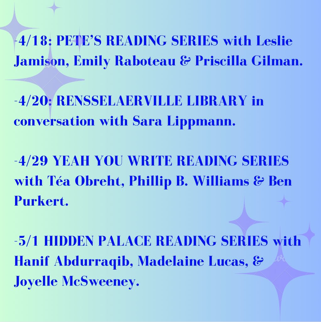 excited to read alongside these🔥authors! NY & baltimore friends, hope to see you!❤️