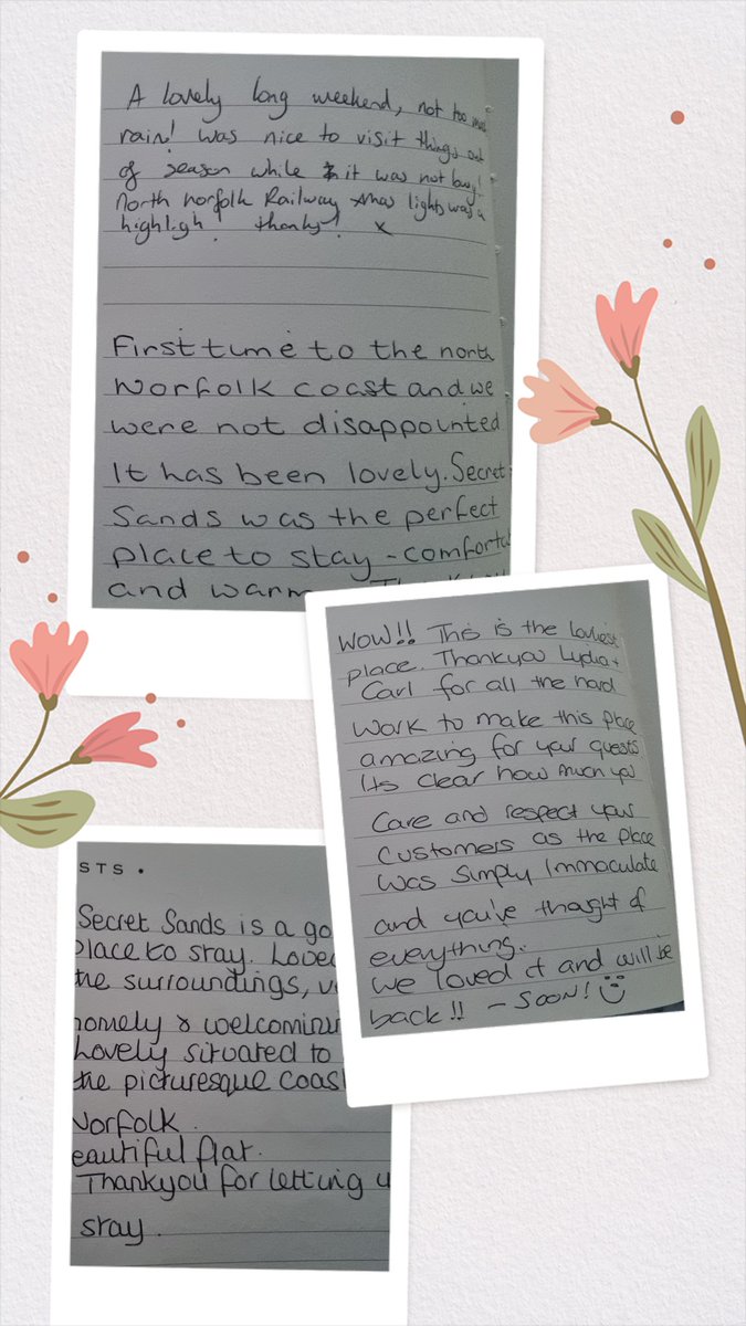SandsSecret's tweet photo. Looking for a #break on the #Norfolk #coast. Take a look at some recent snippets from our #SecretSands guestbook...
New this year is #SecretShores which sleeps 4 and is upstairs from the well appreciated SecretSands https://t.co/z6z8ihMtqC