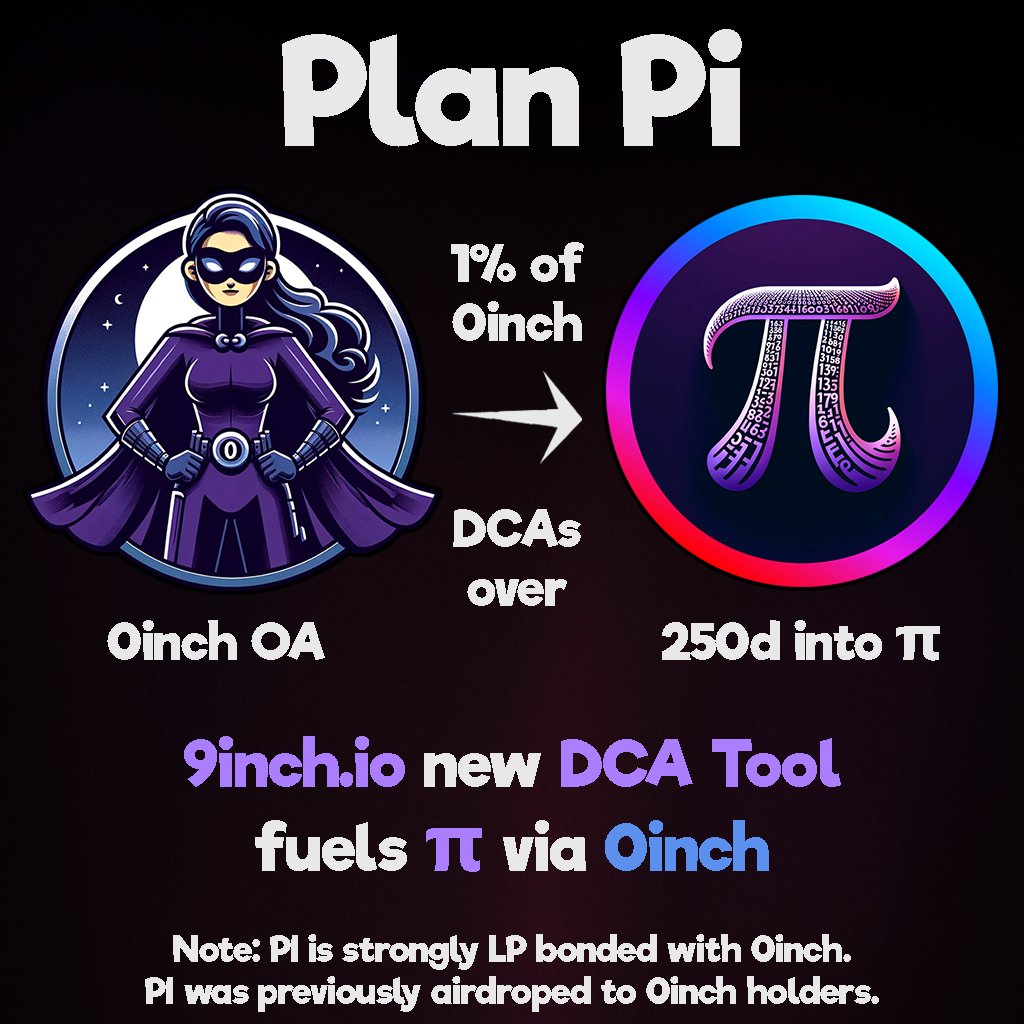 LiquidityCircle's tweet image. Liquid morning everyone! 🌊

Today we are proud to announce #PlanPi

You still remember π, right?

$PI was airdropped as a goodie to #0INCH holders &amp;amp; also was sent to the $BBC Coin Pools!

Total Supply
3.141592653589793238

LPs on launch
2/3rds with #0inch 🔥
1/3rd with #9inch