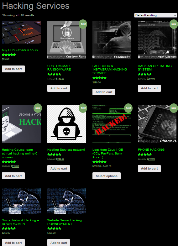 SOSIntel's tweet photo. Who buys these? has anyone fallen for these scams? would like to know #darkweb #hackingservices https://t.co/tAGf2Kmh5v