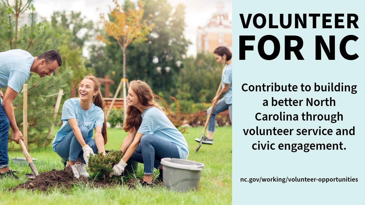 Looking to make a difference during #NationalVolunteerMonth? Explore numerous opportunities within the state of #NC from the mountains to the coast. Start your volunteering journey now: nc.gov/working/volunt… #MakeAnImpact #VolunteerNC