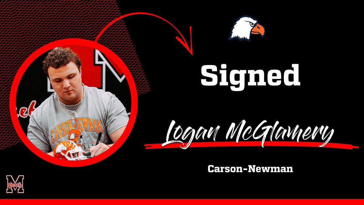 𝒮ℐ𝒢𝒩ℰ𝒟🖊️ @LoganMcglamery Congrats to Logan McGlamery on signing with Carson-Newman to continue his academic and athletic career! #GoRebels | #MaryvilleMentality