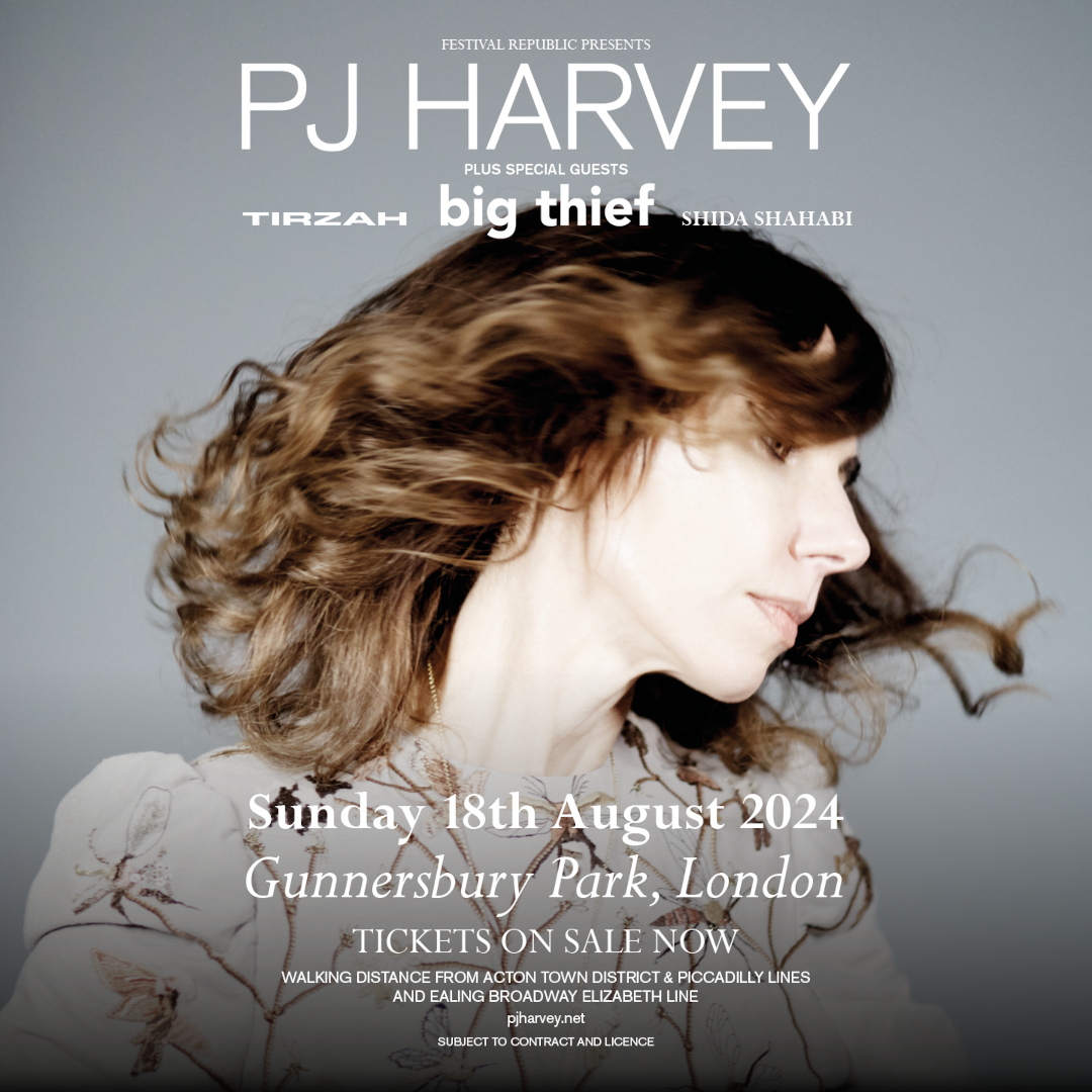 PJ Harvey plays her only London summer performance of 2024 at Gunnersbury Park on Sunday August 18th alongside @bigthiefmusic, Tirzah and @ShahabiShida. Tickets now on sale pjharvey.lnk.to/gunnersburyXX