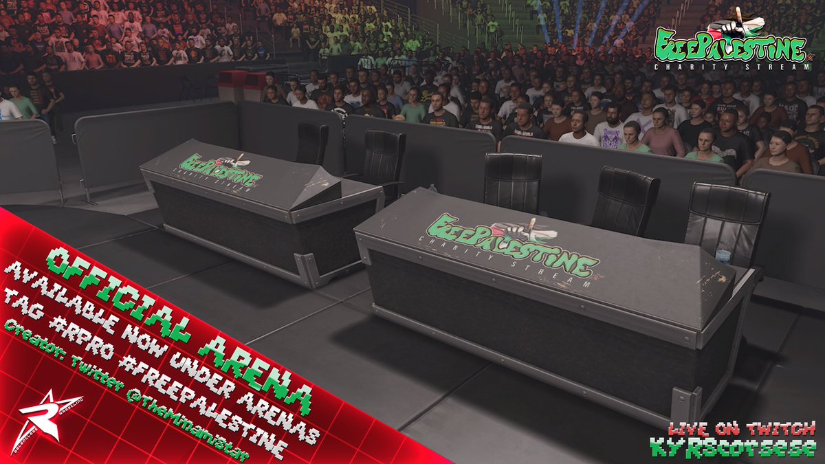 _RelentlessPro's tweet photo. 🇵🇸Free Palestine Charity Stream
⭐️Arena NOW AVAILABLE on both WWE 2K24 &amp; 2K23
⭐️Under Arenas: #FreePalestine #RPRO 
——
⏳DATE: April 12 @ 6:30PM EST
🛠️Creator: @TheMinamiStar 

🎥 LIVE ONLY ON TWITCH: https://t.co/b9nyXxbWye

RPRO Palestine GoFundMe: https://t.co/guITzsRJqC https://t.co/AGBEcPTQgX