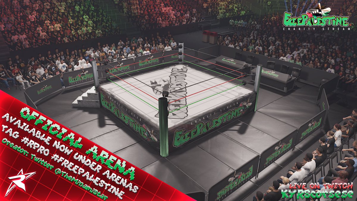 _RelentlessPro's tweet photo. 🇵🇸Free Palestine Charity Stream
⭐️Arena NOW AVAILABLE on both WWE 2K24 &amp; 2K23
⭐️Under Arenas: #FreePalestine #RPRO 
——
⏳DATE: April 12 @ 6:30PM EST
🛠️Creator: @TheMinamiStar 

🎥 LIVE ONLY ON TWITCH: https://t.co/b9nyXxbWye

RPRO Palestine GoFundMe: https://t.co/guITzsRJqC https://t.co/AGBEcPTQgX
