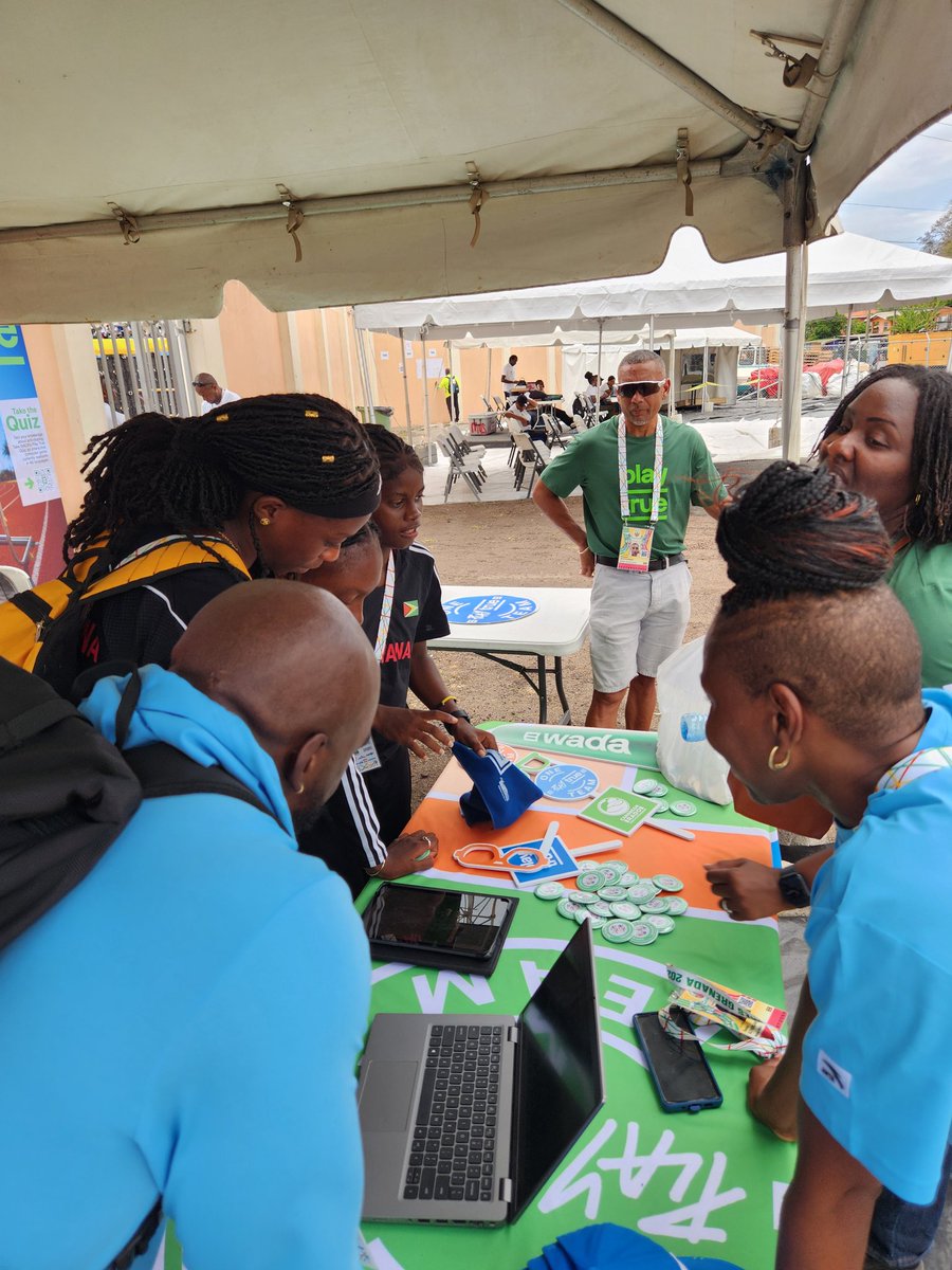 Congratulations to all of the athletes who participated in #Carifta2024 in Grenada! As part of the @wada_ama Athlete Engagement Team, we enjoyed promoting Clean Sport to athletes, their support personnel, officials & volunteers during the meet. #PlayTrue