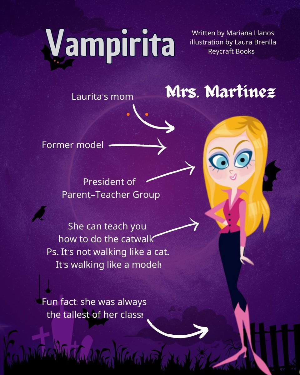 🦇My next book,Vampirita (chapter book series),art by Laura Brenlla, is out in July in English & Spanish.Before I show u the cover, let me introduce u to 2 adult cast members.Follow me for more characters in the upcoming days! @ReycraftBooks #Vampirita #ChapterBook #middlegrade