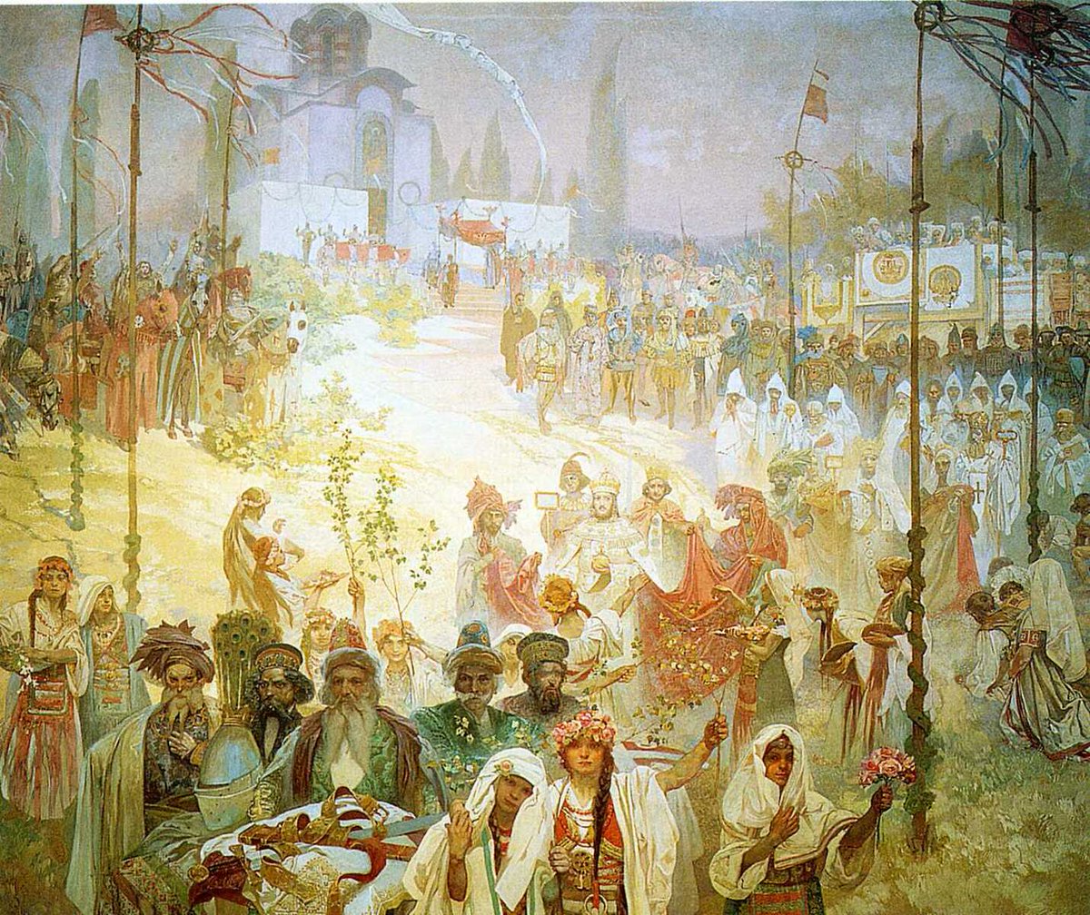 The Coronation of the Serbian Tsar Stepan Dusan as East Roman Emperor wikiart.org/en/alphonse-mu…