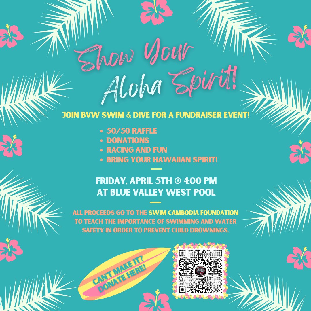 Mark your calendars Jags! Our annual charity meet is FRIDAY! Dust off your grass skirts and Hawaiian gear and show up for the good cause!

<a href="/BVWestJAGS/">BVW Jaguar Athletics</a>
<a href="/westjags/">Blue Valley West</a>
<a href="/BVWRowlen/">Jordan Rowlen Jacobs</a>