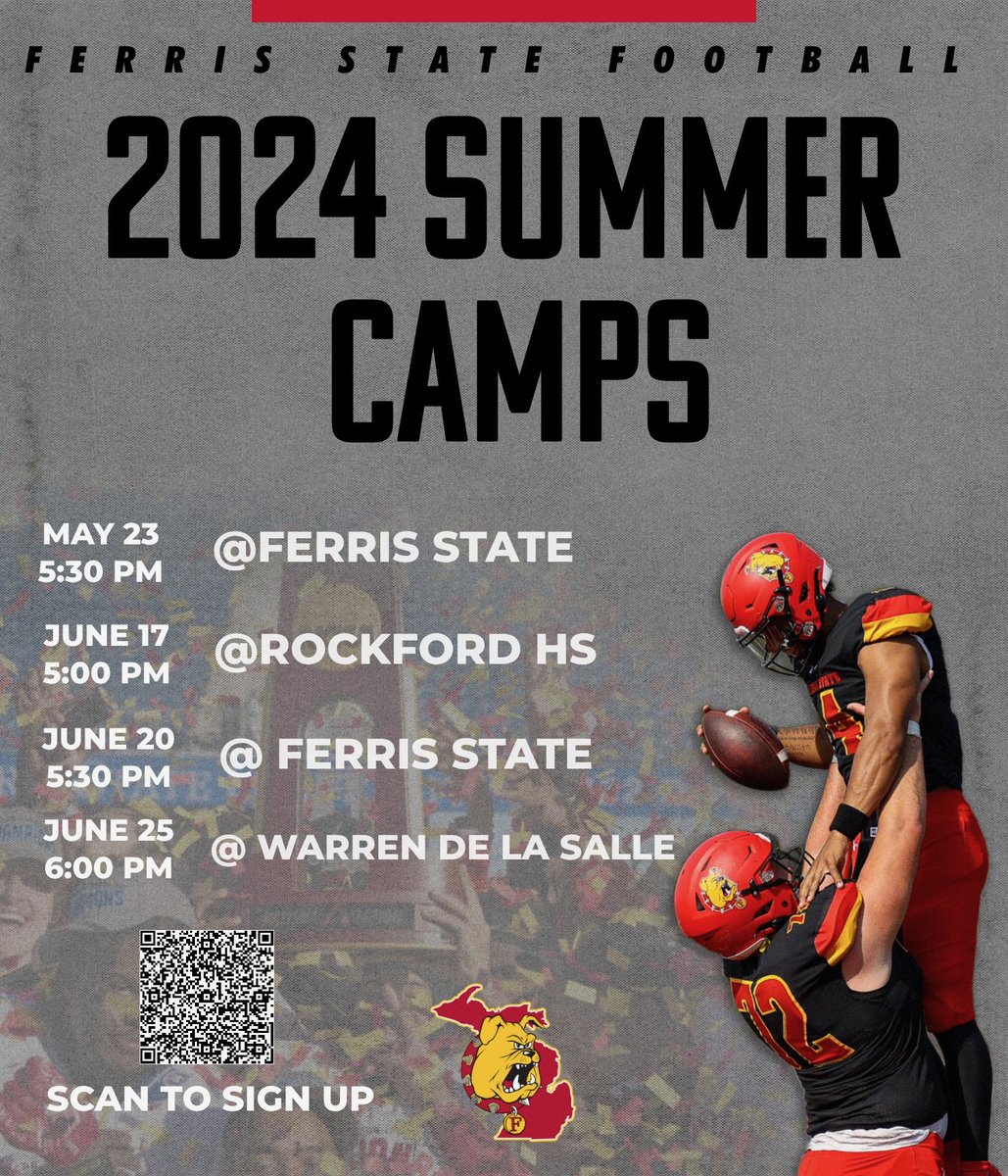 Come out to one of our Summer Exposure Camps to showcase your skills to our staff. Can't wait to see you there! #InTheFold campscui.active.com/orgs/FerrisSta…