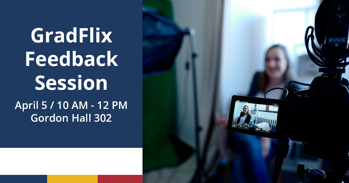 This Friday is the first GradFlix Feedback Session! Get tips from our GradFlix experts on how to make your presentation perfect! Register here: bit.ly/4azXgRF