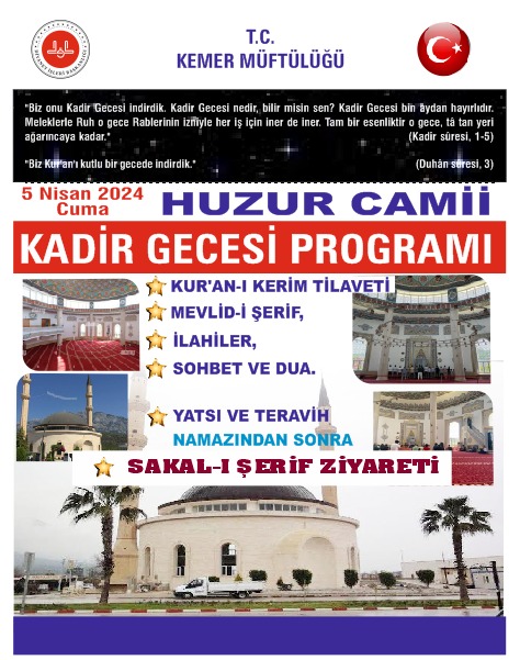 Kemer Müftülüğü #KadirGecesi Proğramı.