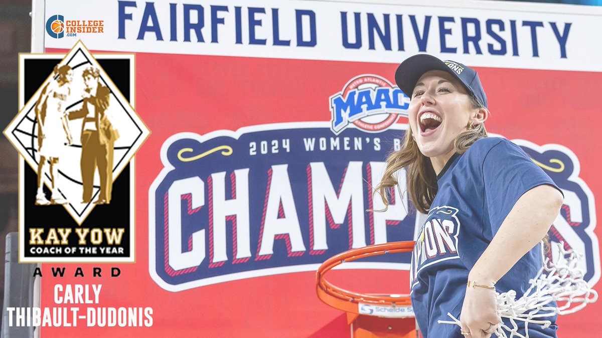 Congrats Coach Carly! @StagsWBball head coach Carly Thibault-DuDonis names the 2024 Kay Yow National Coach of the Year @collegeinsider ! 📰:bit.ly/3THPe2b #MAACHoops x @FairfieldStags