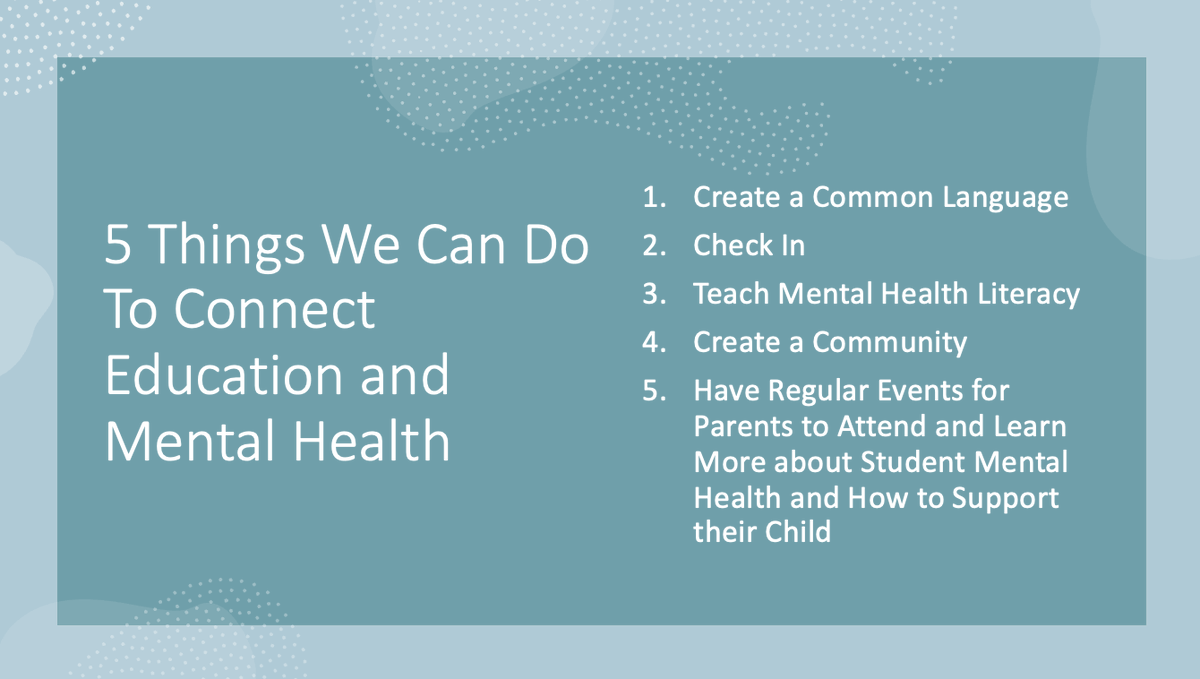 Morton highlights five ways we can better support student well-being in an education setting. @anxious_nation #ConnectingTheDotsTN
