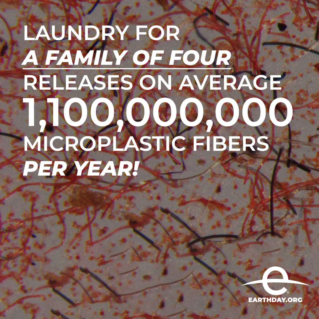 Did you know? Every laundry load sheds millions of microplastics! These tiny plastic fibers from synthetic clothes pollute our oceans, lands & bodies. #RejectFastFashion with our Social Media Toolkit. bit.ly/43zOLnt #PlanetvsPlastics