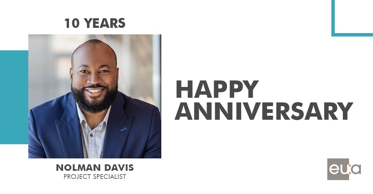 Join us in congratulating Nolman Davis on 10 years at EUA! Your dedication and hard work are truly commendable. Thank you for being an integral part of our team. bit.ly/49bbOWV