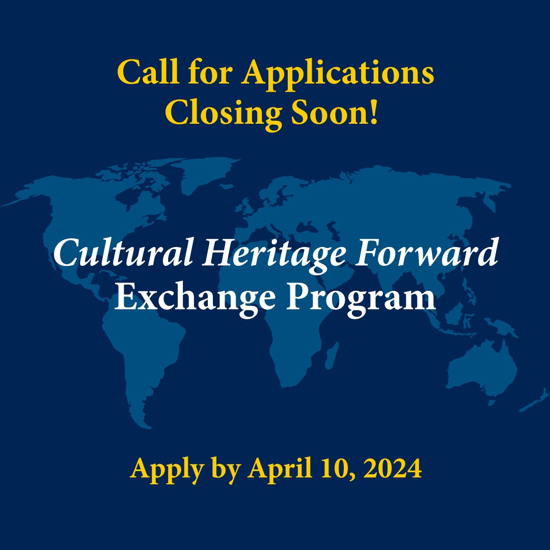 📣 CLOSING SOON! <a href="/GlobalSI/">Smithsonian Global</a> and <a href="/HeritageAtState/">Heritage at State</a> are accepting applications for Cultural Heritage Forward, a new exchange program focused on inclusive practice, shared stewardship, ethical returns, and more through 10 April. Apply today: s.si.edu/3THtHYW