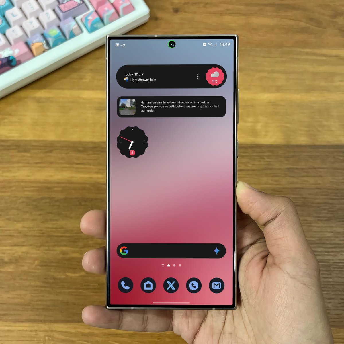 Dougal78's tweet photo. @Abhishek01kr Today 😎
#Samsung #S23Ultra #Android14 #oneui6_1 #kwgt #googleweather https://t.co/GDqGJ4Yhmp