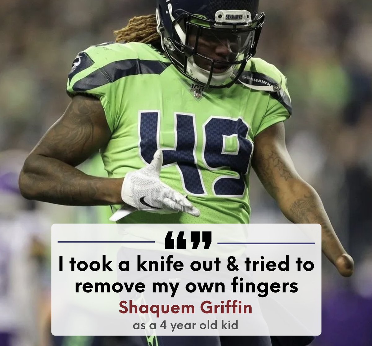 Shaquem Griffin is the only 1-handed D1 college football player & NFL player ever. Here’s why he has 1 hand ⬇️