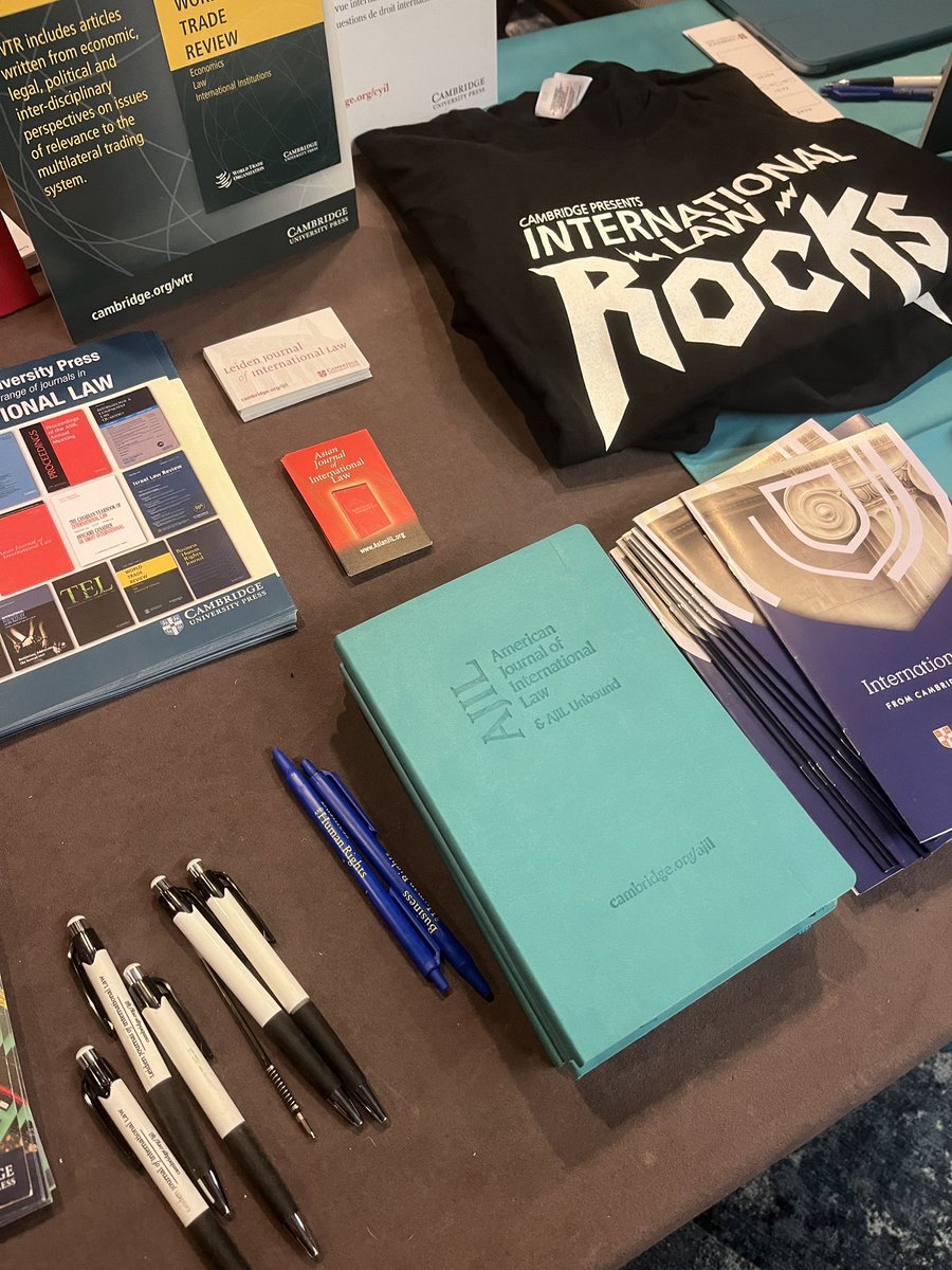 Don’t forget to stop by the CUP table at the #ASILAM to pick up the latest vol of AJIL, meet the lovely folks at CUP, and grab some pretty amazing intl law swag. @CUP_Law @asilorg