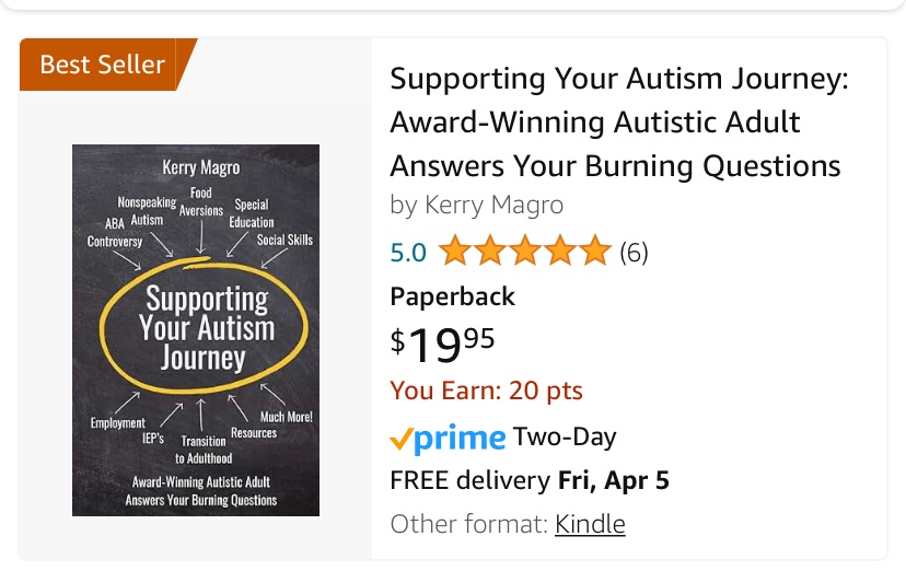 This is still crazy to me. I'm so honored. Thank you all for your support for my new book that just was released on Amazon yesterday for World Autism Awareness Day. #Autism #FromNonspeakingToProfessionalSpeaker