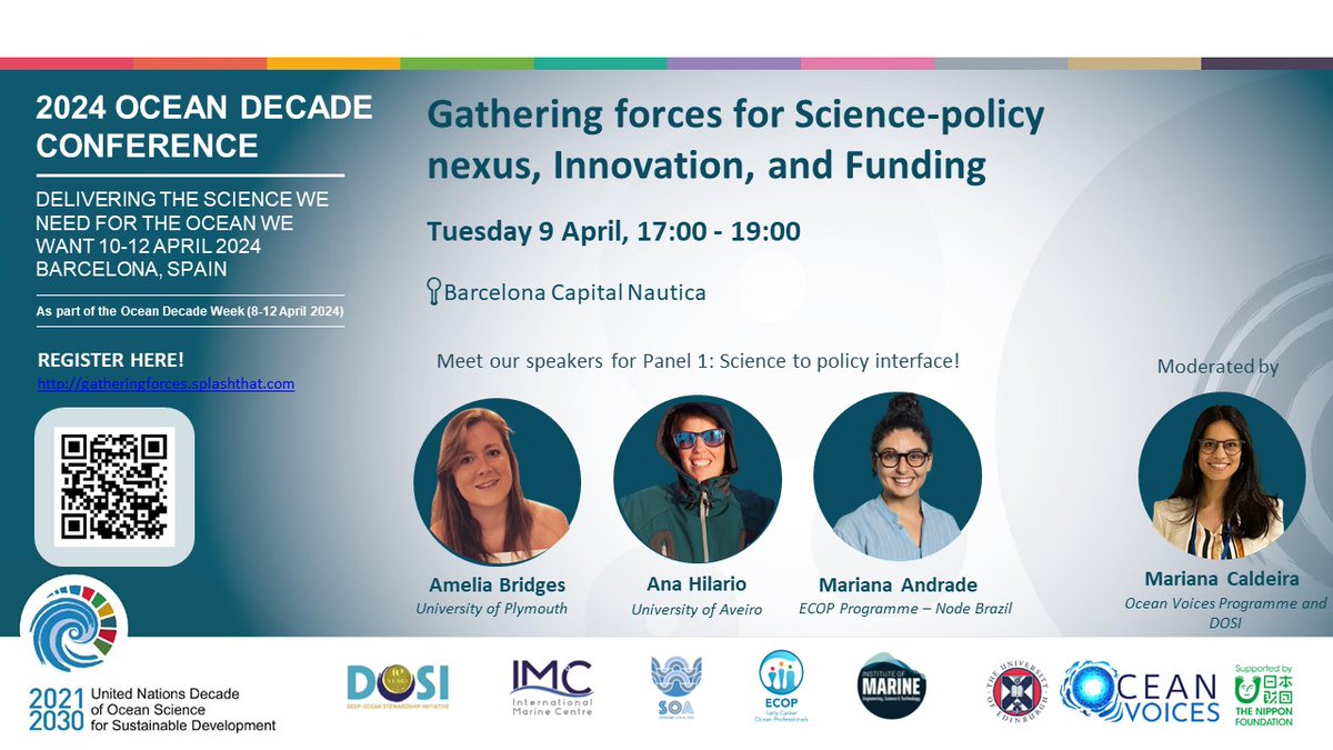 Meet speakers for Panel 1 on science to policy interface of our satellite event 'Gathering forces for Science-policy nexus, Innovation, and Funding'. The panel will pay special attention to deep ocean matters. Register: lnkd.in/dEbZYwpg