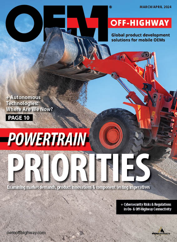 OEM Off-Highway's March/April 2024 issue is now available! Get #powertrain priorities from @scaniagroup, get today's take on #autonomy from @rolandberger, see in-cab updates from #EAOCorporation & gain #cybersecurity insights from @elektrobit | Read now: bit.ly/47tQtZ4