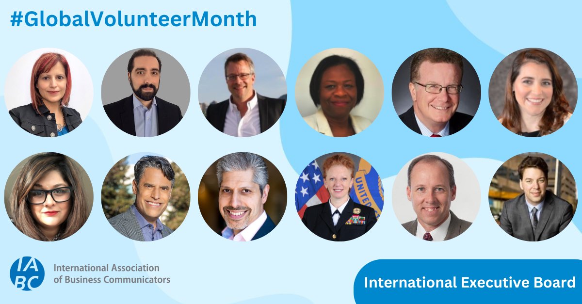 April is Global Volunteer Month! We are so grateful for IABC volunteers who support our vision in countless ways, and are excited to highlight their efforts throughout the month. First up, thank you to the IABC International Executive Board! 👏 hubs.li/Q02rJjSn0