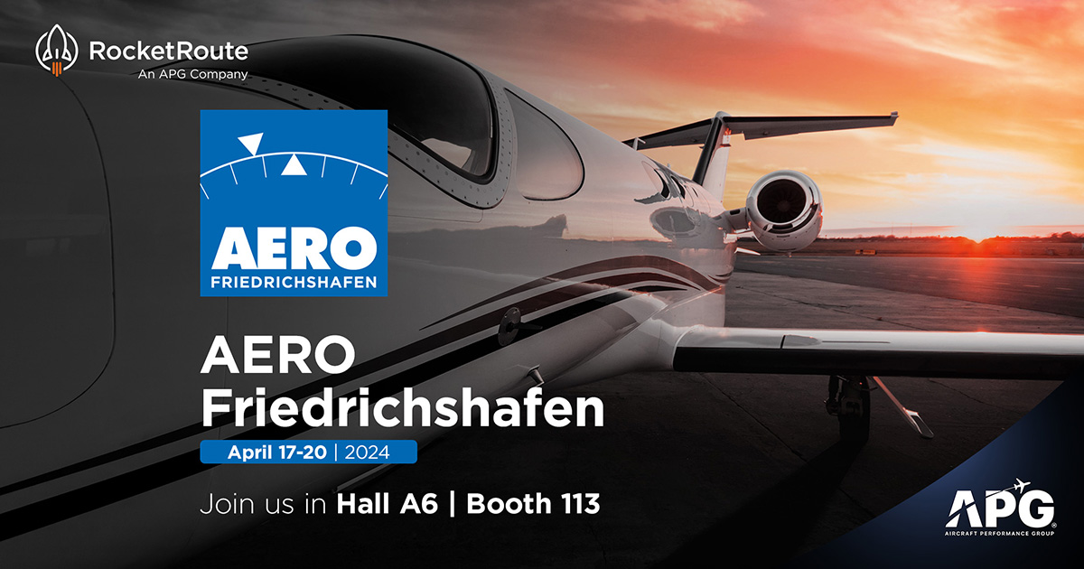 Join RocketRoute + APG at Aero Friedrichshafen 2024 from April 17-20 to see the latest features of RocketRoute FlightPlan, APG iPreFlight Genesis PRO, and a major new partnership announcement!

Join us in Hall: A6 Booth: 113

#AERO24 #FlightPlanning #FlightSafety #Aviation