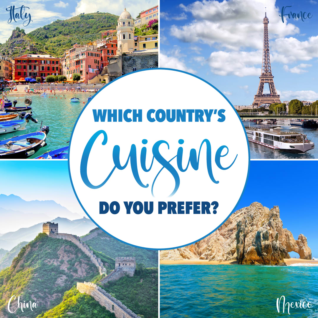 ✨ Calling all #foodies! ✨ Italy's pasta perfection, France's culinary elegance, China's bold flavors, or Mexico's vibrant spices—which country's cuisine steals your heart? Share your favorite! 🌮🍜🥖🍕 cpappin.dreamvacations.com