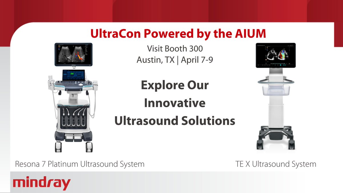 We’re exhibiting at #UltraCon24! Visit us at Booth 300 to explore our innovative ultrasound solutions, and don’t miss the solar eclipse viewing event sponsored by Mindray! We look forward to connecting with you in Austin. 

#MindrayTradeshow #WeAreMindray