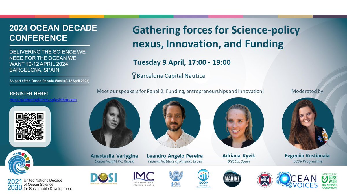 Meet our speakers for the funding and innovation discussion at our co-organized satellite event on 'Gathering forces for Science-policy nexus, Innovation, and Funding' on Tuesday 9 April from 17:00 to 19:00 at Barcelona Capital Nautica. Register here: lnkd.in/dEbZYwpg