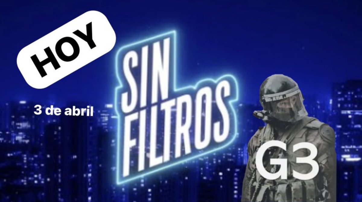 ClaudioCrespoG's tweet image. Los espero hoy en #SinFiltros 

#G3HonorYTraición