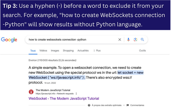 YanTiomene's tweet image. Level up your search! Here&apos;s how to exclude unwanted terms &amp;amp;  find specific file types. tip 3 &amp;amp; 4 / 10 #GoogleSearchTips