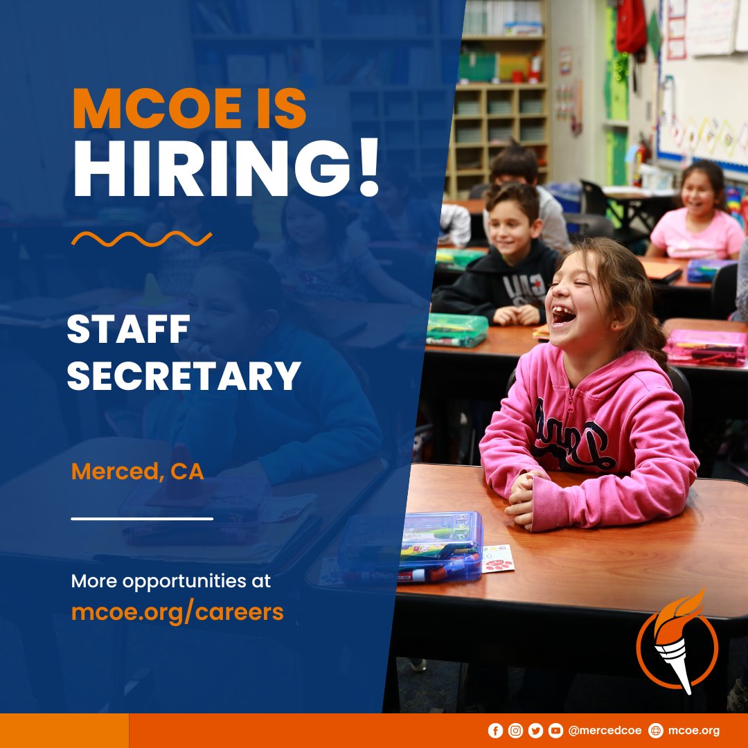 📢 Job Announcement: Staff Secretary - Educational Services Location: Merced, CA 👉 Apply here: edjoin.org/Home/JobPostin… #MercedCOE #MercedCounty #MercedJobs
